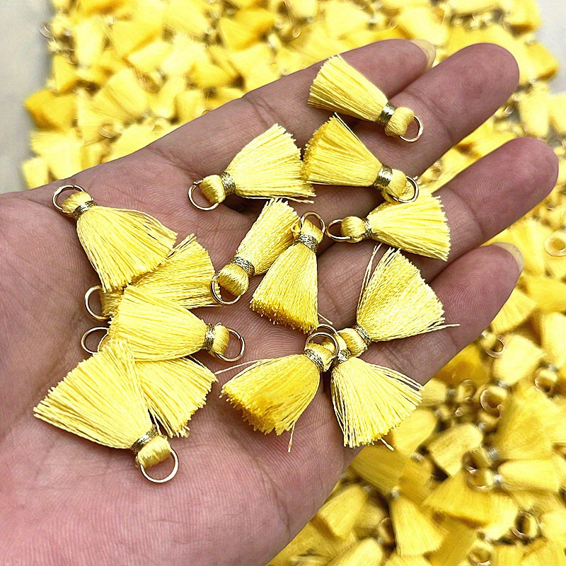 10pcs Metal Mini Split Ring Tassel Decorative Pendants